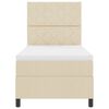vidaXL Cama Box com colch&atilde;o com led Creme 100 x 200 cm tecido