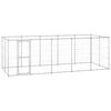 vidaXL Canil de exterior 12,1 m&sup2; a&ccedil;o galvanizado