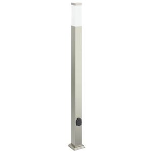 vidaXL Lumin&aacute;ria de poste com tomada, 110 cm, a&ccedil;o inoxid&aacute;vel, IP44