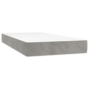 vidaXL Colch&atilde;o de molas ensacadas firmeza m&eacute;dia 120x190x20 cm veludo cinza-claro