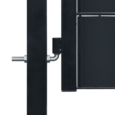 vidaXL Portão de cerca 100x164 cm PVC e aço antracite