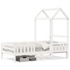 vidaXL Estrutura de cama com telhado 80x200 cm pinho maci&ccedil;o branco