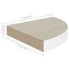vidaXL Prateleira de canto parede 25x25x3,8 cm MDF cor carvalho/branco