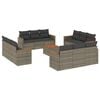 vidaXL 13 pcs conjunto sof&aacute;s p/ jardim c/ almofad&otilde;es vime PE cinzento