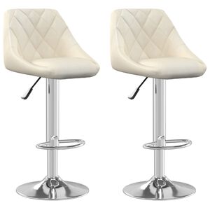 vidaXL Bancos de bar 2 pcs veludo creme