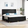vidaXL Cama Box Spring LED com colch&atilde;o Preto 200 x 200 cm tecido