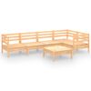 vidaXL 6 pcs conjunto lounge de jardim pinho maci&ccedil;o