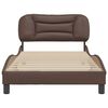 vidaXL Estrutura de cama sem colch&atilde;o Hvar 100x200cm couro artificial castanho