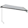 vidaXL Toldo retr&aacute;til manual com luzes LED 300x250 cm antracite/branco