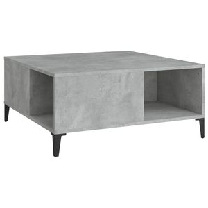vidaXL Mesa de centro 80x80x36,5 cm derivados madeira cinzento cimento