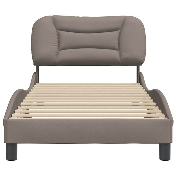 vidaXL Estrutura de cama sem colch&atilde;o Hvar 90x190 cm tecido cinzento