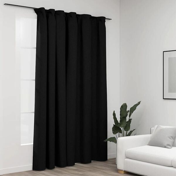 vidaXL Cortinas opacas aspeto linho com ganchos 290x245 cm antracite