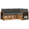 vidaXL Conjunto de Sof&aacute;s para Exterior 4 unid. Poli&eacute;ster