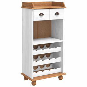 vidaXL Arm&aacute;rio de Vinho ASKIM Branco com Topo de Mel 57 x 37 x 114 cm