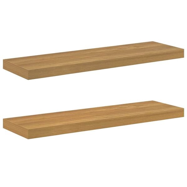 vidaXL Prateleira de Parede 2 pcs Castanho 80 x 23,5 x 4 cm