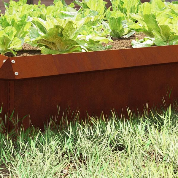 vidaXL Cerca de Caracol 16 pcs Ferro Enferrujado 100 x 3,5 x 25 cm