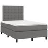 vidaXL Cama box spring c/ colch&atilde;o/LED 120x190cm couro artificial cinza