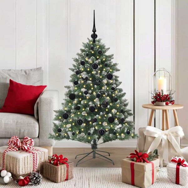 vidaXL &Aacute;rvore de Natal Artificial Verde 120 cm PVC, Pl&aacute;stico e A&ccedil;o