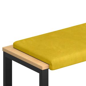 vidaXL Almofada de Banco Veludo Amarelo Profundidade 35 cm