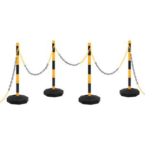 vidaXL Conjunto de postes com corrente de pl&aacute;stico 10 m