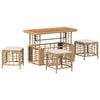 vidaXL Conjunto de Jantar para Jardim 4 pcs Natural e Branco