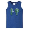 T-shirt de manga cava crian&ccedil;a azul-escuro mesclado 104