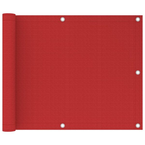 vidaXL Tela de varanda 75x300 cm PEAD vermelho