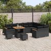 vidaXL Conjunto de Sof&aacute; de Jardim 12 pcs Preto vime PE