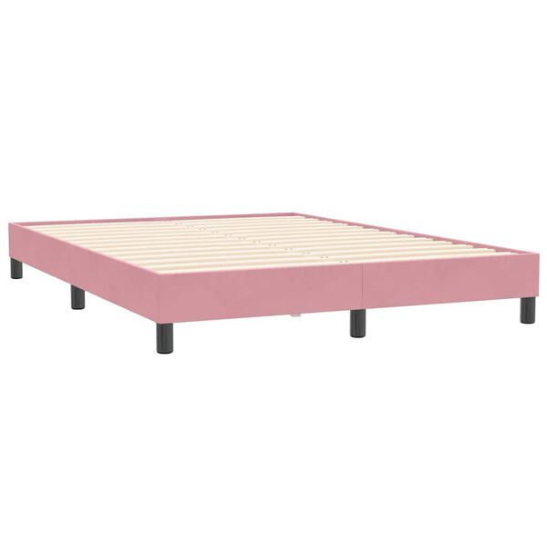 vidaXL Box Cama de primavera sem Colchão Rosa 140x210 cm Veludo