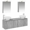 vidaXL Conjunto de Arm&aacute;rios para Banheiro 5 unid. Sonoma cinzento