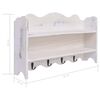 vidaXL Cabide de parede 50x10x30 cm madeira branco