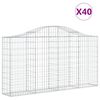 vidaXL Cestos gabi&atilde;o arqueados 40 pcs 200x30x100/120 ferro galvanizado