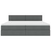vidaXL Cama com arruma&ccedil;&atilde;o e colch&atilde;o Cinza Escuro 200 x 200 cm