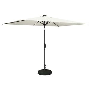 vidaXL Parasol de Jardim com Luzes LED e Base 200 x 300 cm Poli&eacute;ster