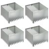 vidaXL Acabamento para Gramado 4 pcs 60 x 60 x 35 cm A&ccedil;o Prateado