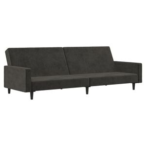vidaXL Sof&aacute;-cama de 2 lugares veludo cinzento-escuro