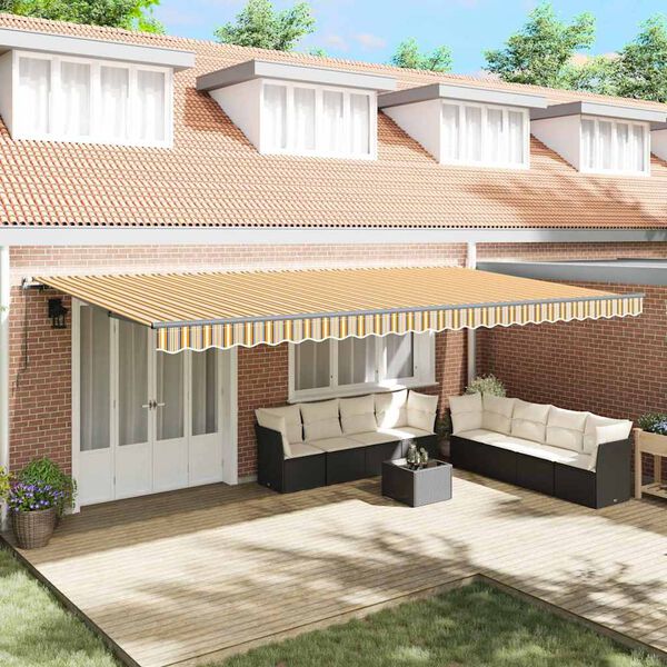 vidaXL Toldo Retr&aacute;til Manual Multicolor 600 &times; 300 cm Poli&eacute;ster e A&ccedil;o