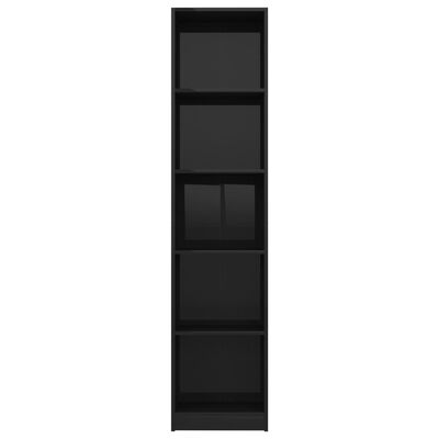 vidaXL Estante com 5 prateleiras 40x24x175 cm contraplacado preto