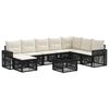 vidaXL Conjunto de Sof&aacute; de Jardim 9 unid. Preto e Branco Creme vime PE