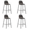 vidaXL Cadeiras de bar 4 pcs tecido cinzento-escuro