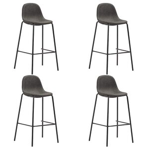 vidaXL Cadeiras de bar 4 pcs tecido cinzento-escuro