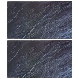 vidaXL T&aacute;buas de cortar 2 pcs vidro temperado padr&atilde;o de pedra natural