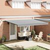vidaXL Toldo retr&aacute;til autom&aacute;tico com LEDs 450x300 cm antracite/branco