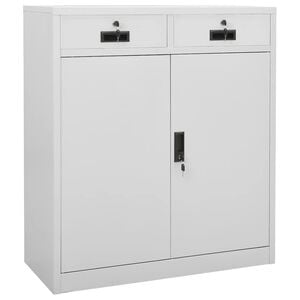 vidaXL Arm&aacute;rio de escrit&oacute;rio 90x40x102 cm a&ccedil;o cinzento-claro