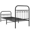 vidaXL Estrutura de cama com cabeceira e pés 75x190 cm metal preto