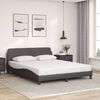 vidaXL Cama com colch&atilde;o Dover 160x200 cm couro artificial cinzento