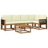vidaXL Conjunto de Sof&aacute;s para Exterior 6 pcs Natural e Creme