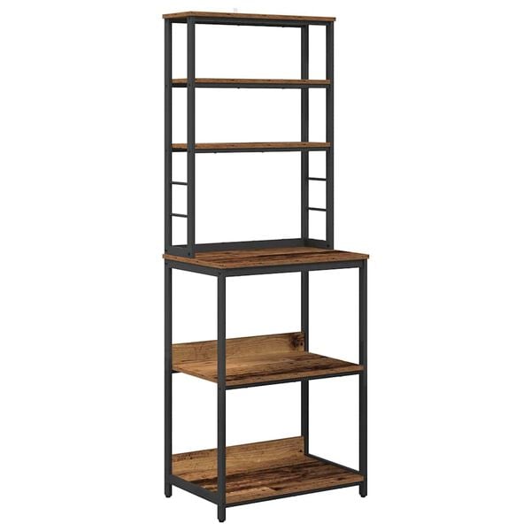 vidaXL Prateleira de Cozinha Madeira Antiga 60 x 40 x 168 cm