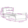 vidaXL Cama com estante sem colchão 75x190 cm pinho maciço branco