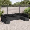 vidaXL Conjunto de Sof&aacute; de Jardim com almofada 10 pcs Preto vime PE